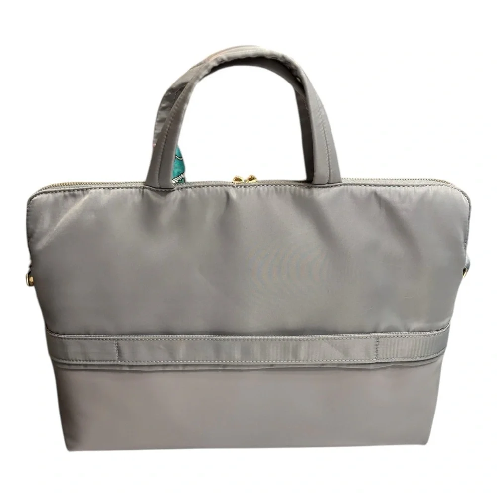 NEW Kamlui Laptop Bag Gray Briefcase with Scarf Accent Water Resistant Bag